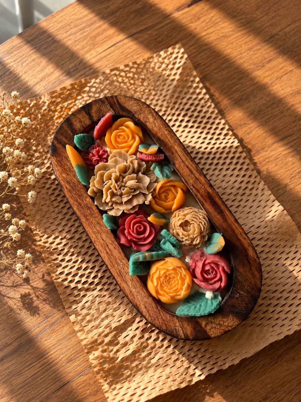 Flower Wooden Candle
